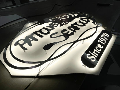 stainless steel sign, perforated, laser cut 