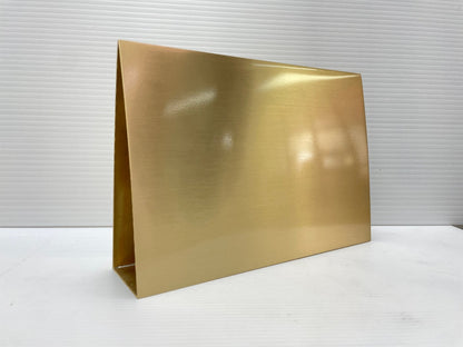 Stainless steel sign, gold hairline