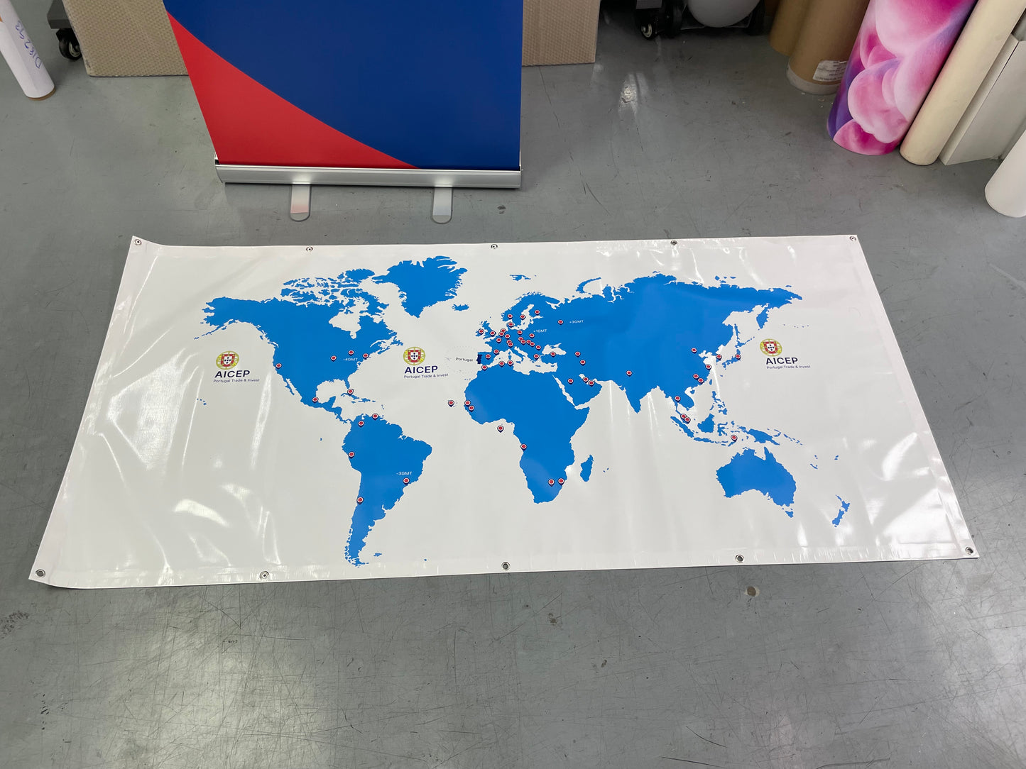 World map sign