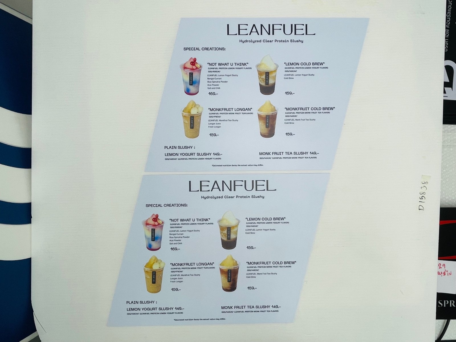 รับทำแผ่นป้ายเมนู แผ่นพลาสติก แผ่น HIP พลาสติกแข็ง ร้านพิมพ์เมนูพลาสวูด LEANFUEL