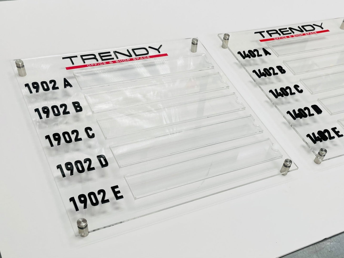 Acrylic track sign