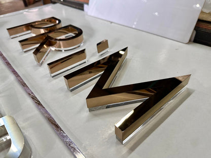 stainless copper mirror sign 