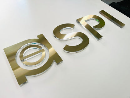 Embossed acrylic sign, clear edge