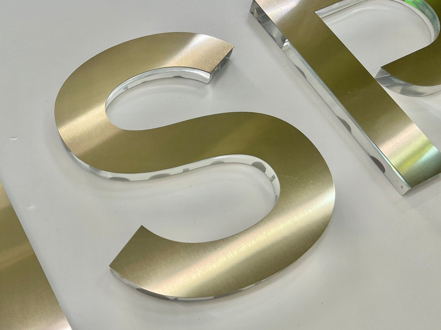 Stainless steel sign, champagne gold 