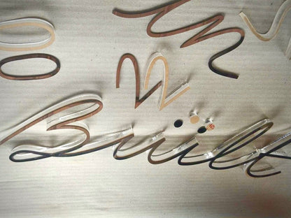 Embossed acrylic sign, clear edge